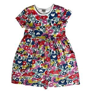 Hanna Andersson Bright Floral Print Mixie Playdress Size 8